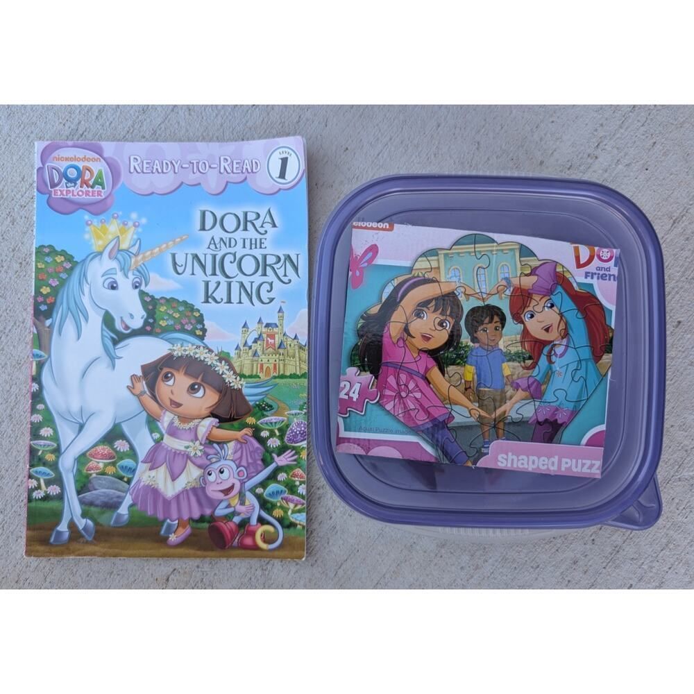 Dora and the Unicorn King (Ready-To-Read Dora the Explorer - Level 1) & Puzzle